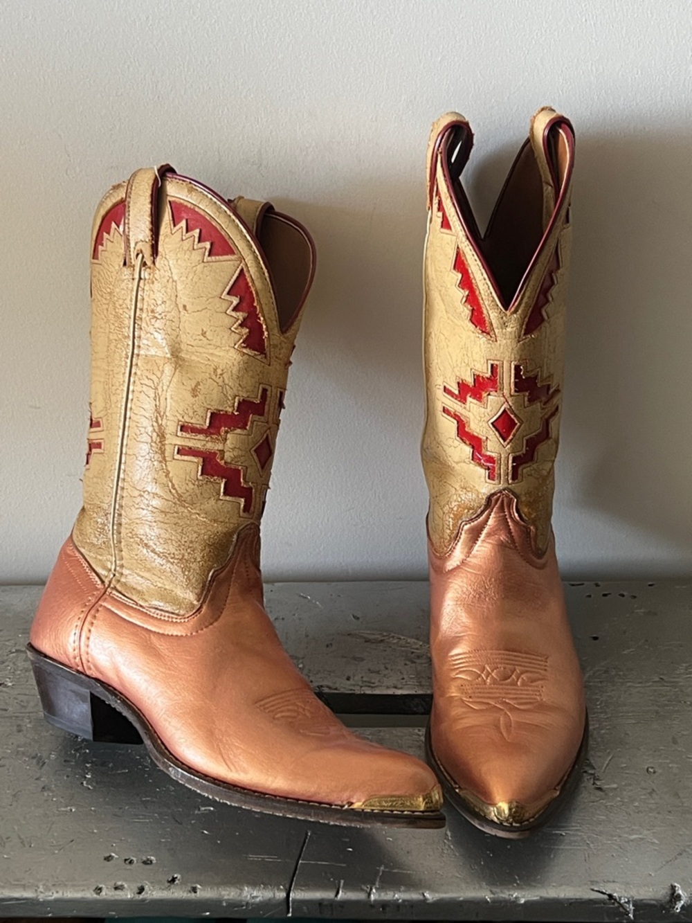 Vintage Cowboy Boots- Aztec Navajo Southwest - Picture 4 of 17